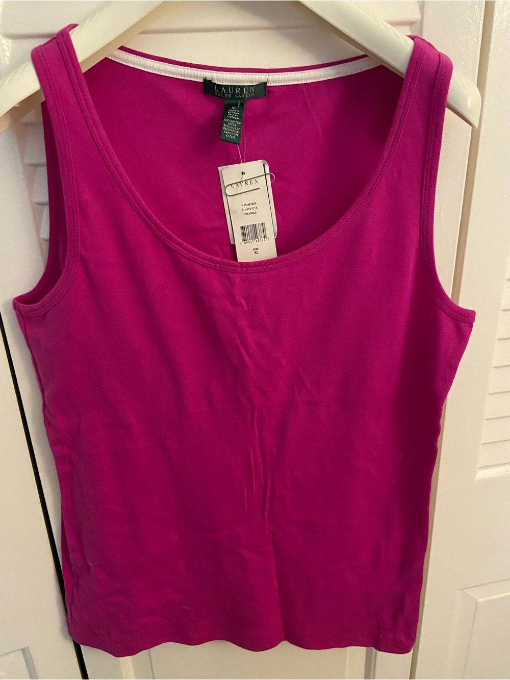 Lauren Ralph Lauren Bright Fuchsia Scoop Neck Tank
